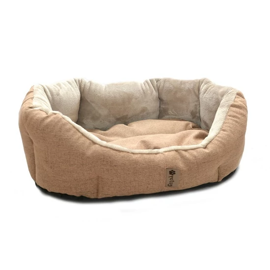 Puha gyapjú kutyafekhely - bézs-barna - 65 cm