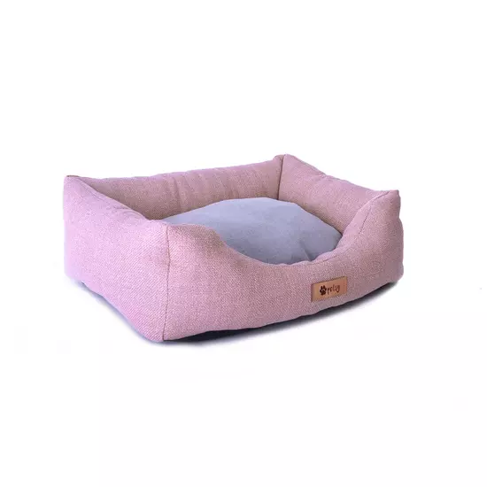 Kutya, macska poliészter fekhely - pink-szürke - 55 cm