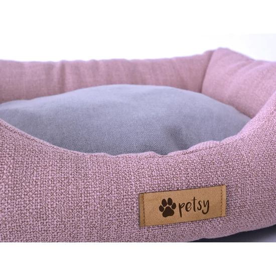Poliészter kutyafekhely - pink-szürke - 65 cm 
