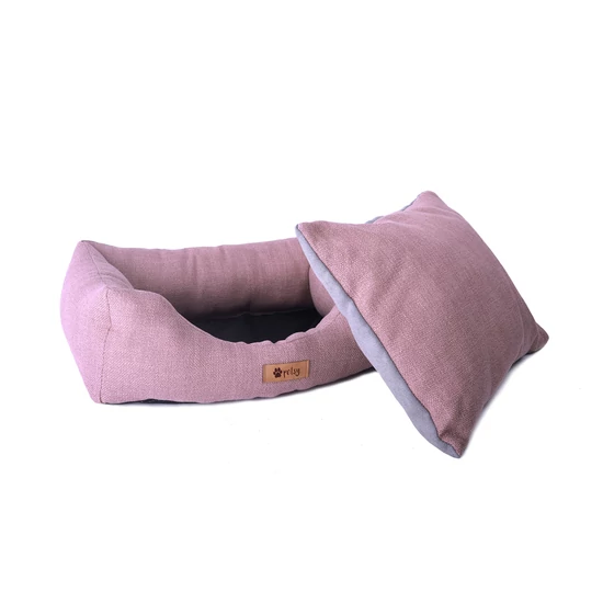 Poliészter kutyafekhely - pink-szürke - 65 cm 