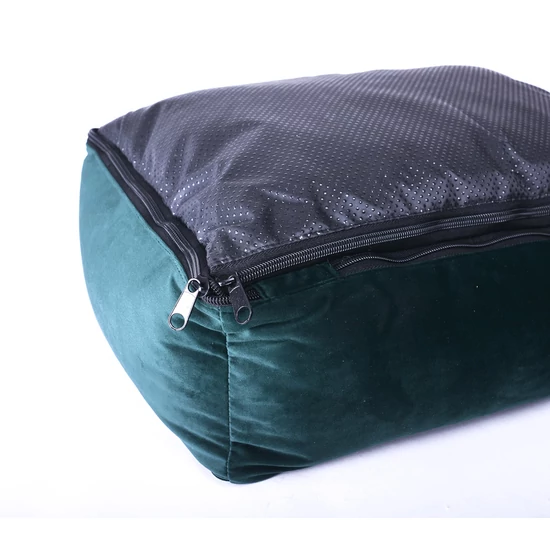 Poliészter kutyafekhely bársony felülettel - királykék - 65 cm 