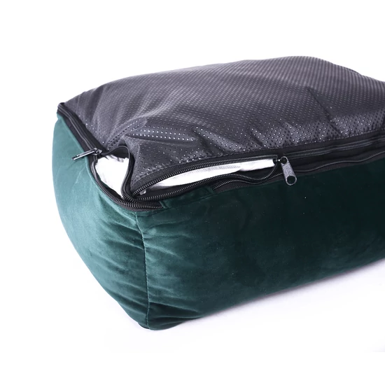 Poliészter kutyafekhely bársony felülettel - királykék - 65 cm 