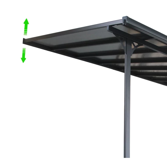 Alumínium pergola, átlátszó polikarbonáttal, 314x305cm