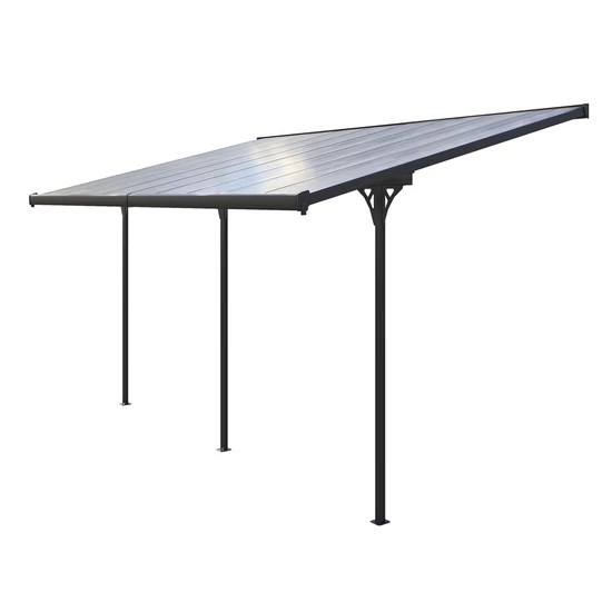 Alumínium pergola, szürke polikarbonáttal, 557x305cm
