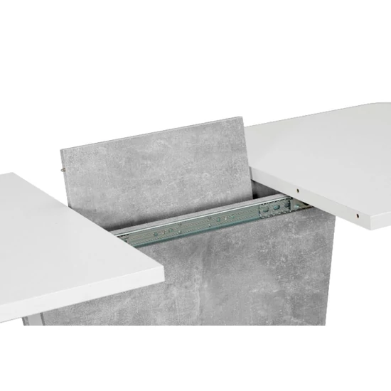 Caly 110/145 cm fehér-beton szürke bővíthető étkezőasztal