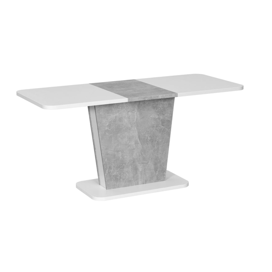 Caly 110/145 fehér-beton szürke bővíthető étkezőasztal nyitva