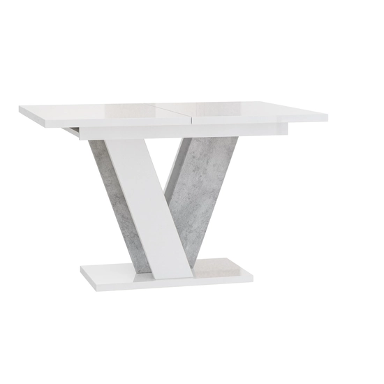 Vini magasfényű fehér-beton étkezőasztal