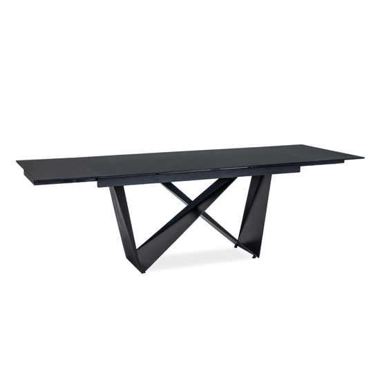 BAL-Cavalli I bővíthető asztal fekete edzett üveg/fekete fém láb (160-240X90)