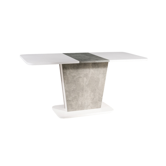 BAL-Calipso asztal matt fehér/szürke (beton hatású) 110(145)x68,6