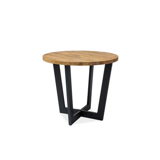 BAL-Cono asztal tölgy tömörfa/fekete láb 90X90