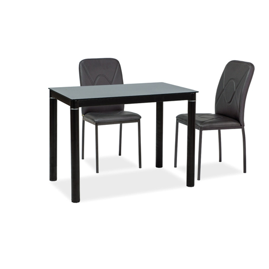 BAL-Galant asztal fekete üveg/fekete fém láb