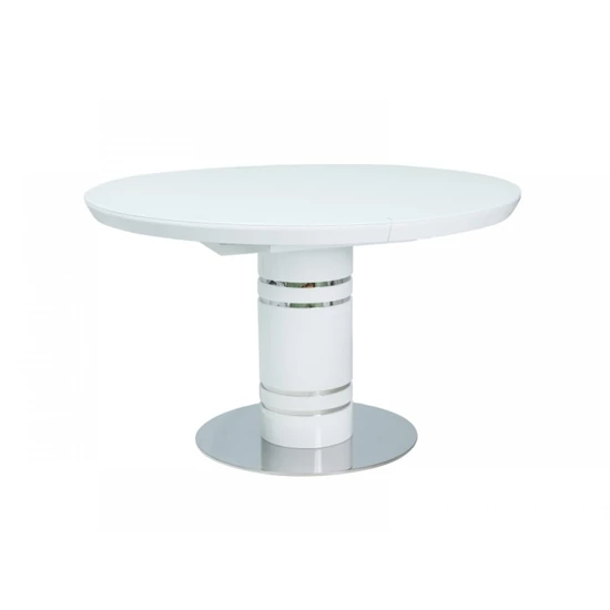 Stratos bővíthető körasztal lakk fehér MDF (120-160x120)