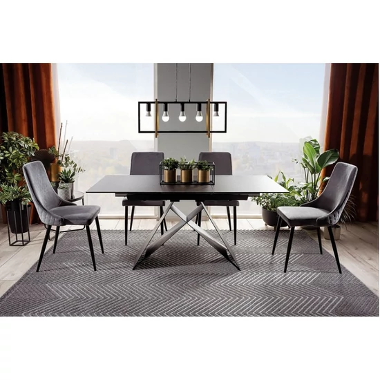 Westin SG étkező asztal fekete/ matt fekete 120(160)X80