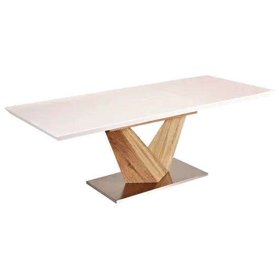 BAL-Alaras bővíthető étkezőasztal (140-200x85) fehér asztallap/sonoma láb