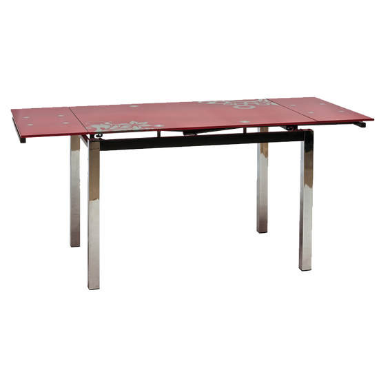 BAL-GD-017 bővíthető asztal króm/piros 110-170x75x74