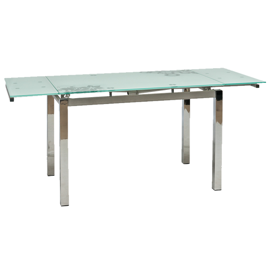 BAL-GD-017 bővíthető asztal króm/fehér 110-170x75x74