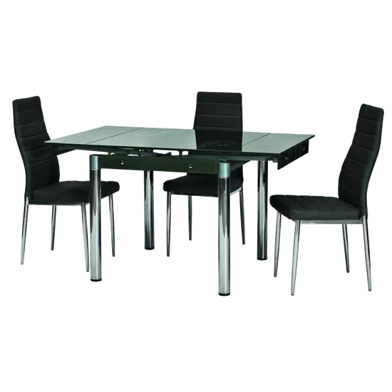 BAL-GD-082 bővíthető asztal króm/fekete 80-131x75x80