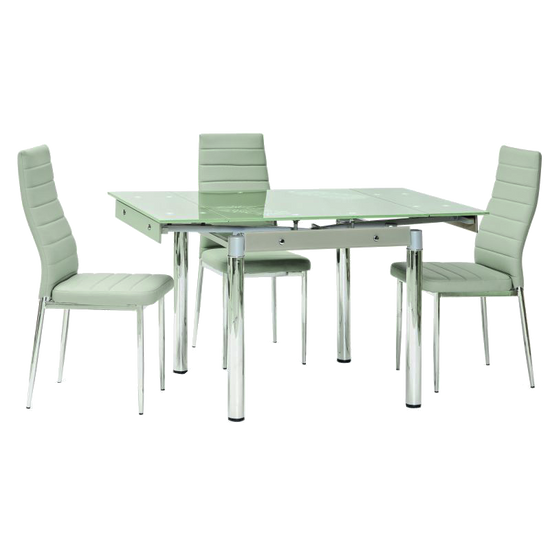 BAL-GD-082 bővíthető asztal króm/fehér 80-131x75x80
