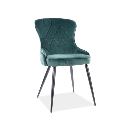 Lotus Velvet étkező szék fekete láb/ zöld bluvel 78