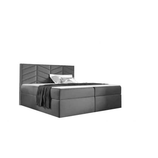 MIL - Integrale 160x200 ágyneműtartós boxspring ágy SÖTÉTSZÜRKE