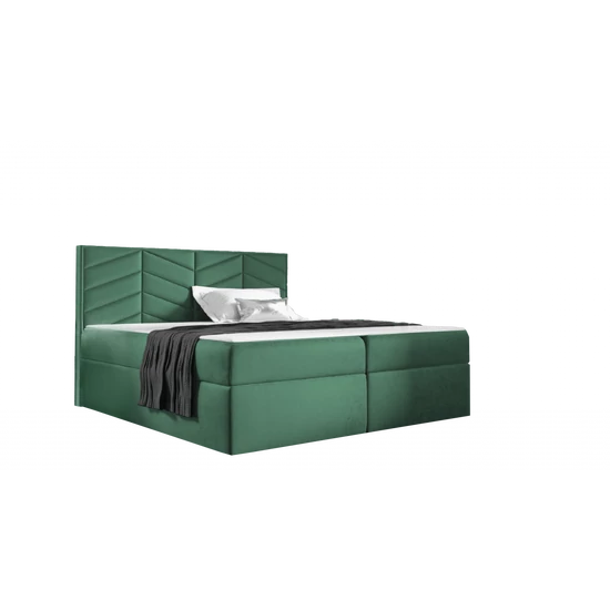 MIL - Integrale 160x200 ágyneműtartós boxspring ágy ZÖLD