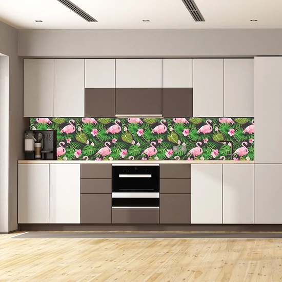 Konyhapanel pink flamingó