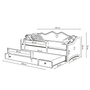 Kép 3/3 - KOB-Dupla gyermekágy EMETT 160x80 két matraccal, korláttal és kerettel