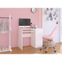 Kép 3/5 - Polcos, fiókos fehér íróasztal rózsaszín enterior
