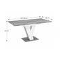 Kép 2/4 - Mas120/160 fehér/beton étkezőasztal 