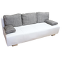 Kép 1/2 - Mega kihúzható kanapé fehér textilbőr