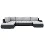 Kyoto II kinyitható sarokkanapé, U alakú, balos, szín - szürke / fekete