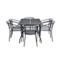 Kép 2/4 - ZWMT-83 fém kerti asztal, 150 x 90 x 72 cm - fekete