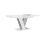 Kép 3/5 - Vini magasfényű fehér-beton étkezőasztal bővítve