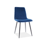 Kép 1/2 - Irys Velvet étkező szék fekete láb/ kék bluvel 86