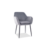 Kép 1/2 - Wenus Velvet étkező szék fekete láb/ szürke bluvel 14