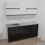 Kép 1/3 - Carmen 200 cm kész konyhabútor, magasfényű fehér-fekete